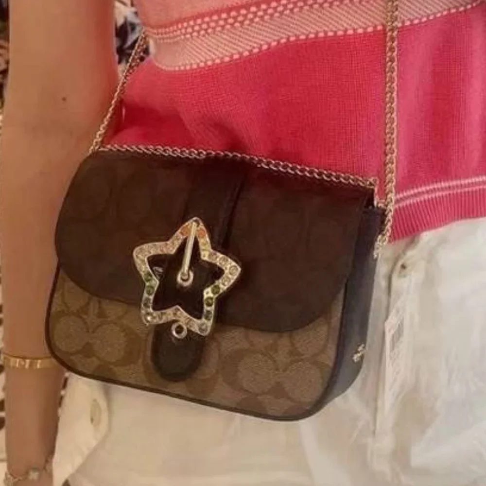 NWT COACH C7013 Gemma Crossbody In Blocked Signature Canvas With Star Buckle - Picture 13 of 16